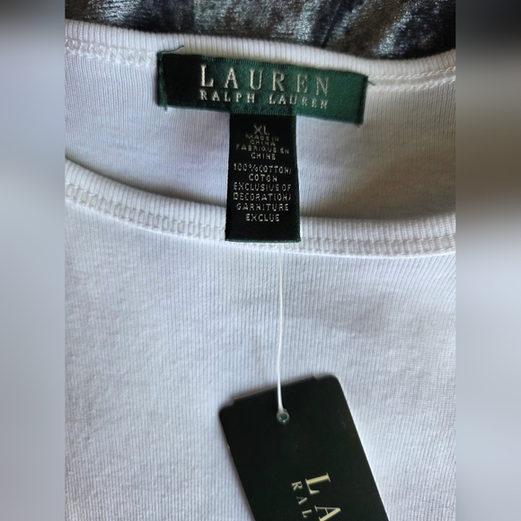 New With Tags! Lauren White Basic T-Shirt - Picture 2 of 5
